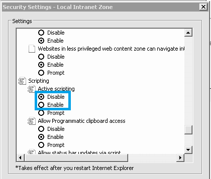 EnableActiveScripting