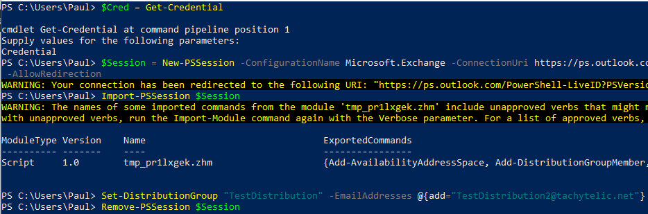 Image showing how to add an alias to a distribution group with Powershell