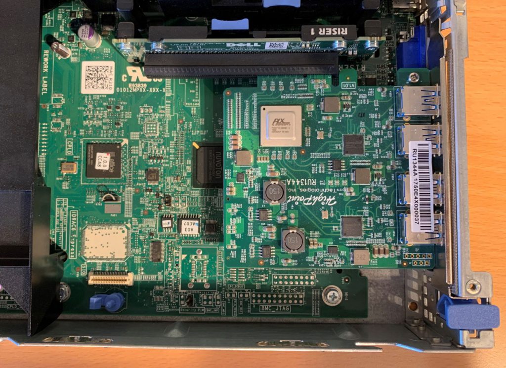 Image of Dell PowerEdge Server with HighPoint Four Port USB 3 Card Installed