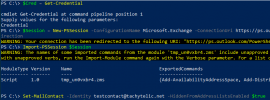 Image of Powershell session hiding an Office 365 Mail Contact
