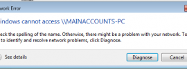 Image showing Windows 7 unable to access network share after installing Windows update KB4480970