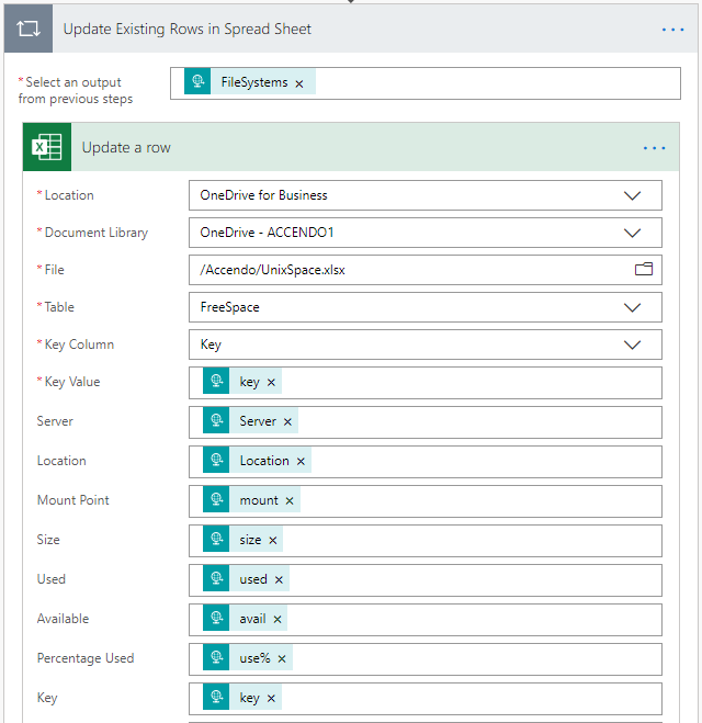 Image showing import of JSON data into Excel Spreadsheet with Flow