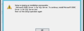 Image showing Microsoft Command Line Utilities for SQL Server failing to install due to an ODBC Driver Requirement