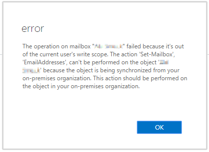 change primary email address of active directory user