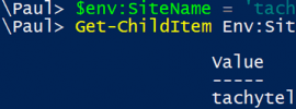 Image showing how to set a local Environment Variable in Powershell