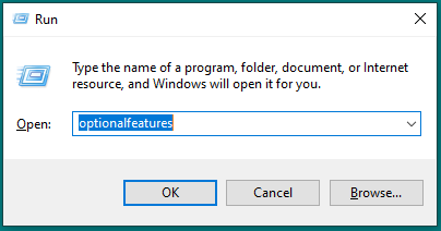 Image showing the Windows 10 run dialog box