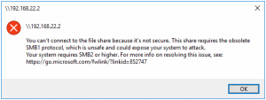 how to enable smb1 protocol file sharing support... How to enable SMB1 on Windows 10