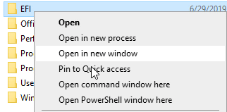 Image showing how to shift and right click to get the "command window here" option in Windows 10