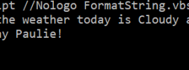 Image showing output of a string formatting function in VBScript