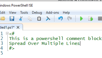 powershell comment line